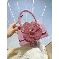 Bolso Messenger de Cuadrado Pequeño con Cadena de Flor Rosa de Diamantes de Imitación Brillantes - details 9