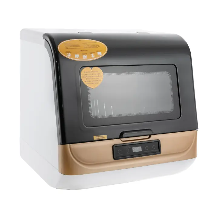 Lavavajillas portátil moderno, encimera de mesa, minilavavajillas con manguera de agua, DWS-T05 dorada, 220V, 800w - 1