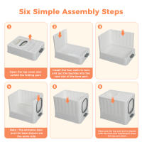 Caja de Arena Plegable Grande con Tapa, cajón y Pala para Gatos, Diseño de Diamante, Fácil de usar - details 6