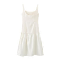 OUWU- Vestido camisola sin mangas ajustado con espalda descubierta y cuello en U de estilo único de verano, falda de mujer - details 2
