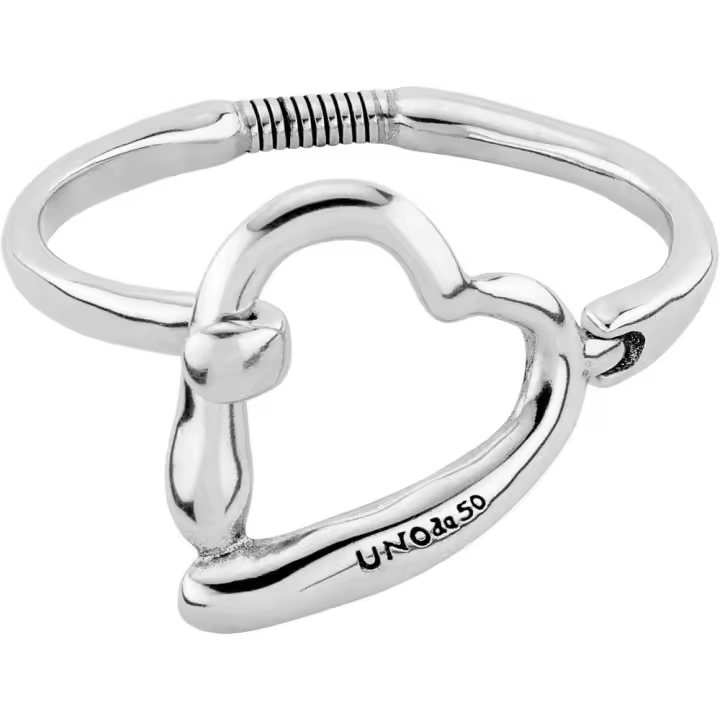 UNOde50 Pulsera plateada con abalorio de corazón y detalle en relieve - 1