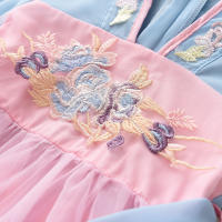 77067 Falda de estilo occidental chino de gasa de verano para niños vestido de niña Hanfu - details 3