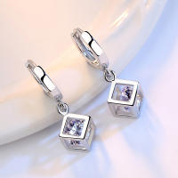 Andara Pendientes de Plata Esterlina  con Cristal de Zirconia Diseño de Cubo de Rubik's Amor Dulce para Mujeres Joyería Fina - details 4