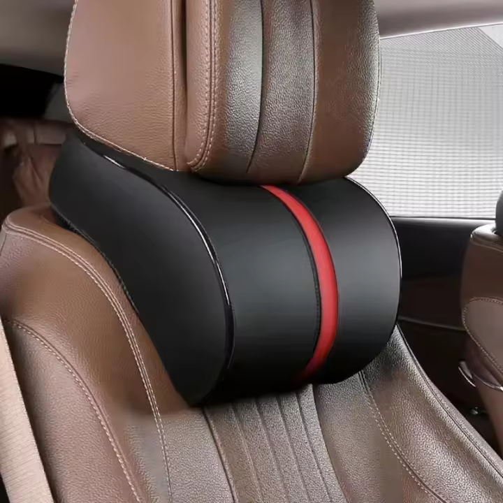 Cubierta de asiento de coche BUNO con almohada de cuero viscoelástico Almohadilla de respalda para coche VIE - 1