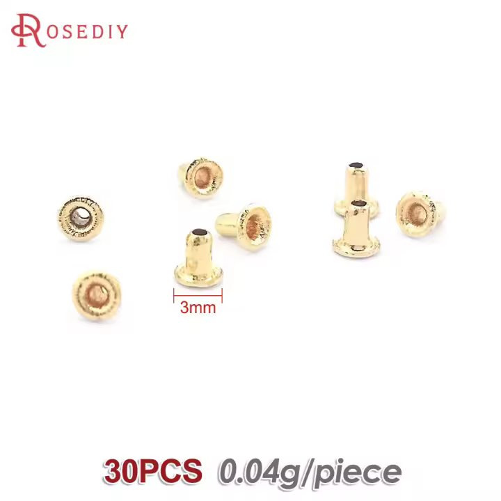 3MM 3.5MM 4MM Latón Color Oro 18K Sólido Hueco Tapas de Cierre con Orificios para Perlas, Suministros para Fabricación de Joyería, Accesorios - 1