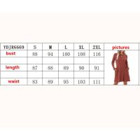 Vestidos de punto de manga larga de moda otoñal para mujer, vestido ajustado de color sólido para dama - details 0