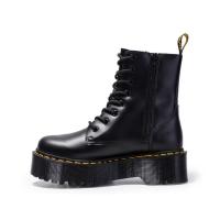 Suelas gruesas con forro polar Botas Dr. Martens, cremalleras laterales, botas cortas de mujer británica, suelas de pastel, botas de trabajo y zapatos de algodón - details 0