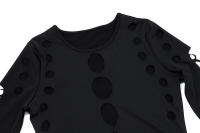 BUNO-Camiseta con lunares calados para mujer, camiseta Sexy Y2K gótica Punk de manga larga, ropa de calle de otoño, monos con corpiño ajustado - details 7