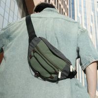 Bolso de pecho para hombre con contraste de Color de retales, riñonera de nailon Y2k para exteriores, bandolera con correa ajustable, bolso deportivo para caminar y montar - details 16