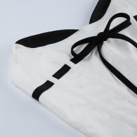 BUNO-Conjunto de vestido de mujer en contraste de color, conjunto de 2 piezas ajustado con vendaje de retazos, tops de tubo sin mangas, minifaldas de cintura media - details 12
