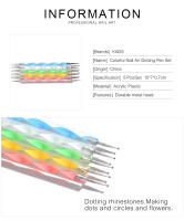 Pluma de Puntos KADS Colorida para Arte de Uñas 5PCS Cabeza Metálica Duradera Adecuada para Hacer Puntos Circulos Flores - details 2