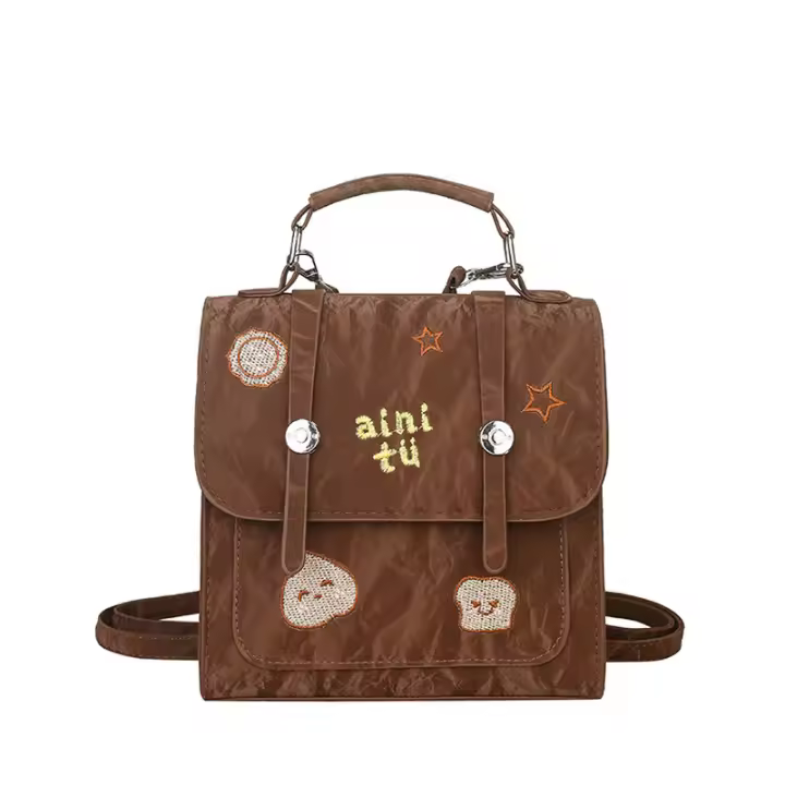 Mochila, elegante, mochila, nuevo estilo, universidad, estudiante, bordado, un hombro, casual, de mano - 1
