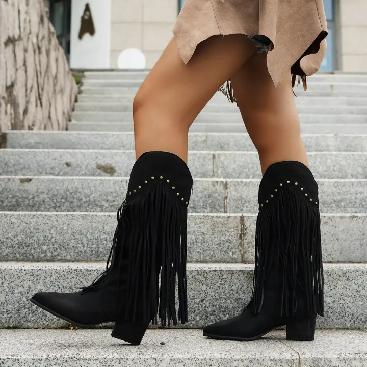 Botas largas informales para mujer, zapatos martin para exteriores - 1