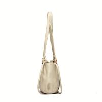 Bolso de hombro de piel sintética sintética para mujer |   Estilo Urbano Casual con Cierre de Hebilla |   Gran capacidad, diseño plisado. |   Ideal para oficina y compras. |   Disponible en marrón claro, negro, beige, café, bolso de mensajero - details 0