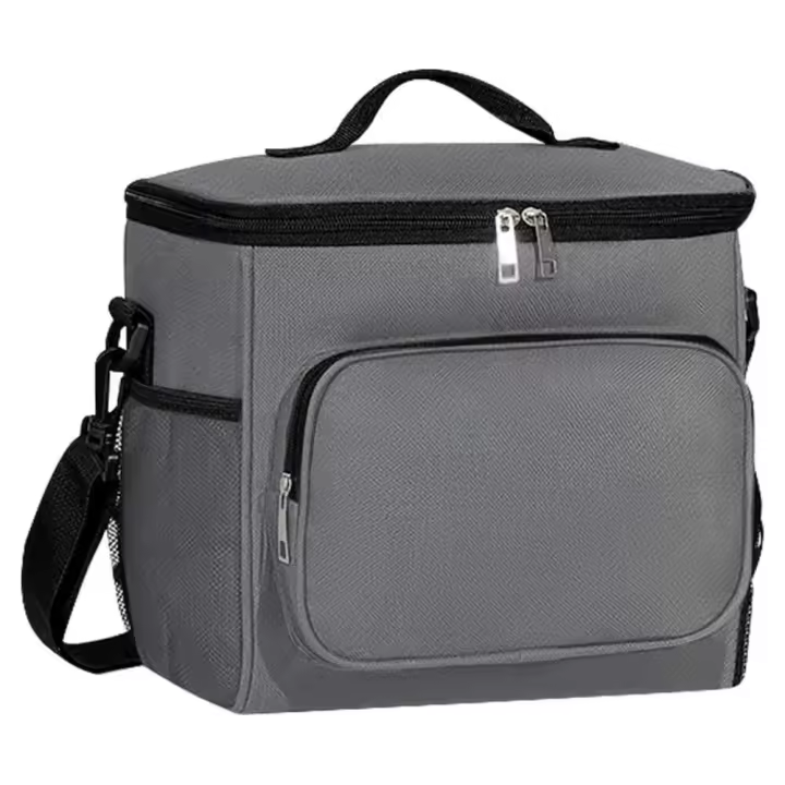Bolsa de Almuerzo Térmica y Impermeable para Estudiantes 2024 Bolsa de Almacenamiento de Comida con Cierre de Cremallera Lindo en Gris - 1