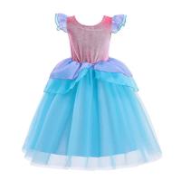 AmyStylish Niñas Princesa Sirena Ariel Cosplay Halloween Fiesta de Cumpleaños Verano Playa Vacaciones Vestido - details 73