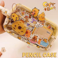 Estuche para lápices bonito, estuche transparente para lápices multicapa, estuche para lápices Capybara de gran capacidad, estuche para lápices con apertura amplia para niños - details 4