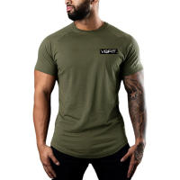Camiseta Deportiva de Verano para Hombres Ajuste Delgado, Manga Corta, Estampado Casual, Top de Algodón para Gimnasio y Fitness - details 7