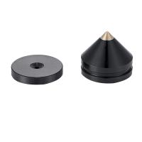 Juego de 8 almohadillas para pies de soporte de altavoz, aleación de aluminio, clavos de Metal, cono para suelo, color negro - details 4