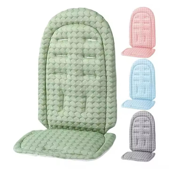 Cojín transpirable para cochecito de bebé, cojín suave de Color sólido para cochecito de bebé, accesorios para cochecito, asiento de coche, alfombrilla para cochecito, cuidado del bebé - 1