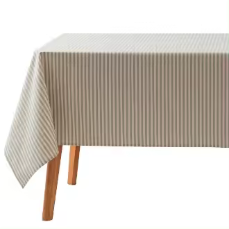 GAMUSI - Mantel antimanchas Rayas finas impermeable 100% algodón tacto tela interior y exterior - 1