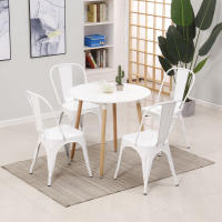 EGOONM-Sillas de Metal para comedor, muebles de exterior apilables de estilo Industrial para restaurante, boda, terraza, 4 Uds. - details 4