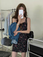 Vestido Mini Floral de Verano Tirantes, Cintura Ajustada, Estilo Coreano Moda para Mujeres - details 1