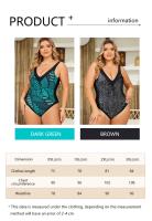 Traje de Baño de Talla Grande con Estampado de Flor Sexy Escote en V Profundo, Espalda Descubierta, Material de Poliéster - details 6