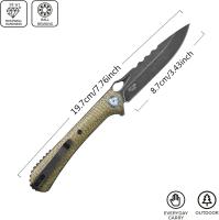 Cuchillo Plegable Sitivien ST145 con Hoja de Acero 14C28N y Mango de Micarta/G10 para Uso Doméstico Camping y Supervivencia EDC Herramienta de Hojalata - details 2
