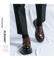 Mocasines de moda para hombre que realzan la sonrisa, zapatos formales de negocios de cuero con suela de plataforma - details 15