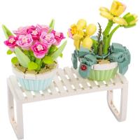 Mini bonsái árbol flor de cerezo bloques de construcción, Kits de juguetes para adultos, maceta rosa, planta, ladrillos, regalos de cumpleaños y Aniversario - details 1