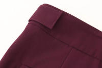 TRAFZA-Conjuntos de ropa de calle para mujer, color rojo vino, cuello redondo, bolsillos con cremallera y pantalones sueltos de cintura alta, trajes de manga larga a la moda para primavera - details 19