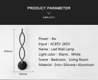 Lámpara LED de pared moderna para dormitorio, iluminación de pasillo interior, decoración de noche, AC85-265V, 24W - details 0