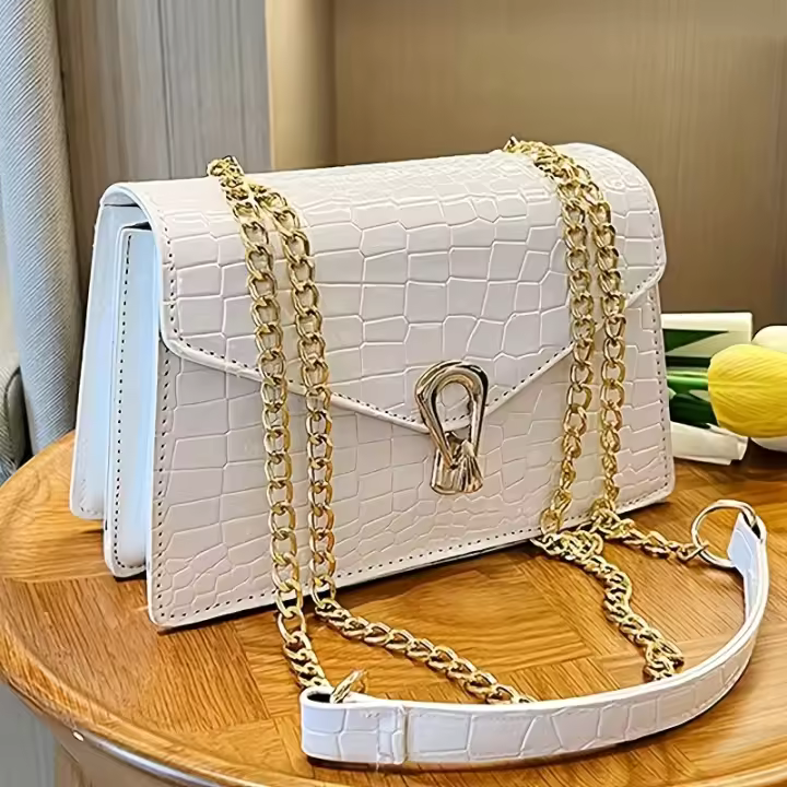 Bolso cruzado de moda para mujer con diseño de serpiente roja y rosa, estilo simple y maduro, ideal para el transporte diario y fiestas de vacaciones. - 1