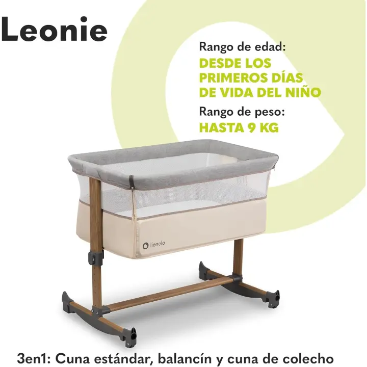 Cama de bebé Independiente hasta 9 kg, Cama supletoria y Cuna, Ajuste de Altura, Panel Lateral con ventilación, Panel Lateral Desmontable, Ruedas con Freno, Cesta Grande - 1
