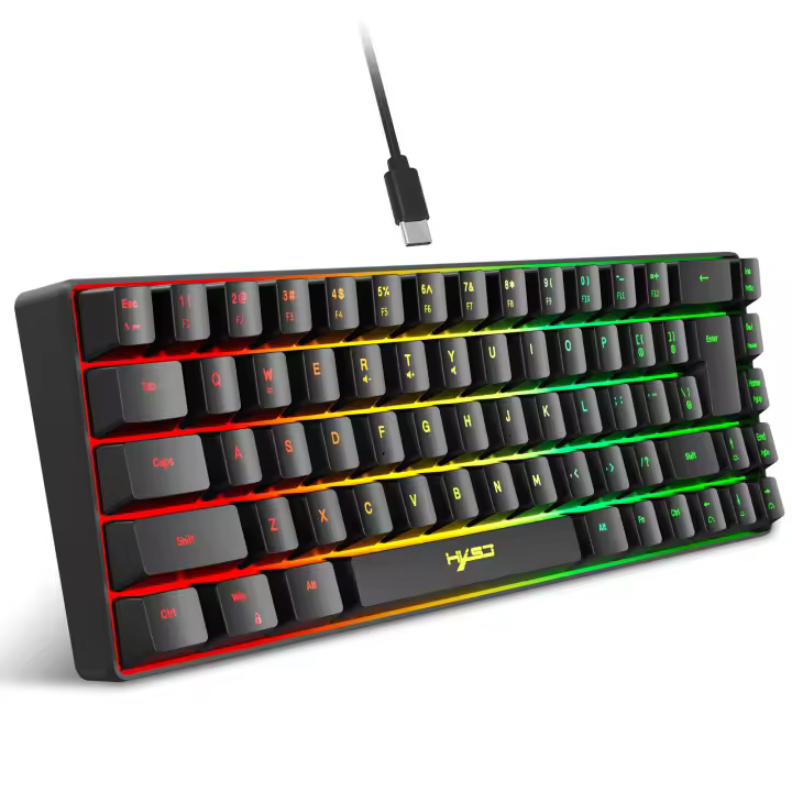 Mini Teclado de Juego HXSJ V200 Membrana sin Cable RGB 19 Teclas Sensación Mecánica - 1