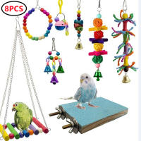 Juguetes para Pájaros de Madera 8 Piezas Columpio de Periquito y Cocatiel Juguetes para Jaula de Pájaros Artículos de Muebles para Jaula Material de Madera Uso Interior Universal - details 5