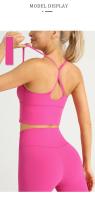 Sujetador deportivo de Color liso para mujer, ropa interior Sexy con espalda cruzada Y forma de Y, ideal para gimnasio, Yoga, trotar Y entrenamiento - details 6