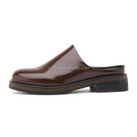 Nuevo 2025 plataforma oficialmente de cuero para hombres mula diseño de lujo italiano espejo de cabeza redonda tacones altos zapatos casuales grandes 46 - details 8