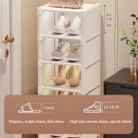 Organizador de zapatos de pared, estante estable que ahorra espacio para zapatillas y zapatos, gabinete de plástico apilable - details 7