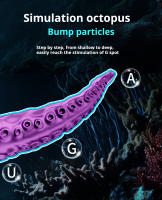 Vibrador de Pulga de Octopuso de Silicona 8.6" Monstruo Vibrante para Estimulación de Anus, Vagina, Pezón Juguetes para Adultos para Placer de Pareja - details 1