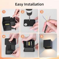 Aplique Pared Exterior, 12W Impermeable IP65 Lampara de pared Interior Exterior Luz Cálida 3000K 1000 lm Ángulo ajustable Lámpara Pared Blanco para Porche Salón Dormitorio - details 35