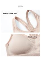 Sujetadores deportivos sexys con espalda cruzada para Yoga, camiseta sin mangas para mujer, Fitness, gimnasio, a prueba de golpes, sin costuras, entrenamiento para correr, ropa interior de secado rápido, chaleco - details 22