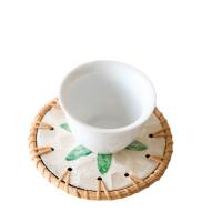 Estera de Cerámica de Ratán Aislante Estera de Taza de Concha, Estera de Taza de Té, Mesa de Té, Estera de Concha Anticaliente Tejida a Mano - details 0