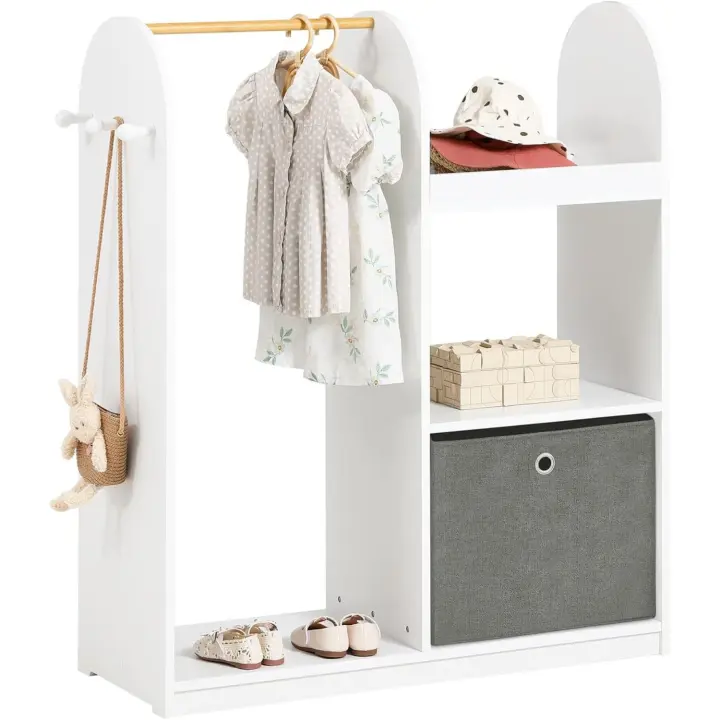 Organizador de Muebles para Niños Cesta y Percha para Ropa y Juguetes - 1