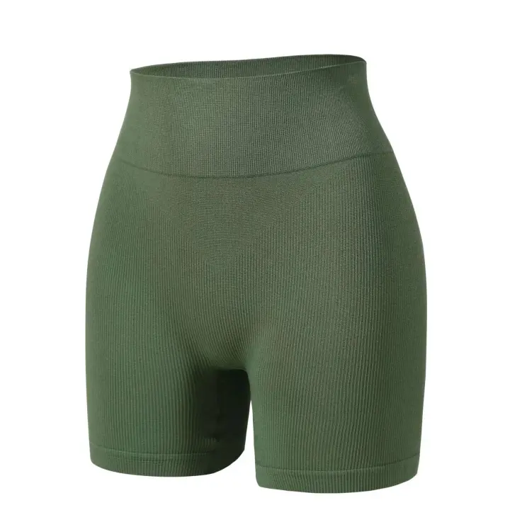 Pantalones de yoga sin costuras para mujer, pantalones cortos de cintura alta, levantamiento de cadera, FINESS, deportes, correr, tres cuartos - 1