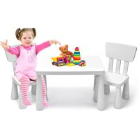 Juego de Mesa y Silla Infantil de Plástico Conjunto de 3 Piezas para Niños de 1-7 Años Azul - details 7
