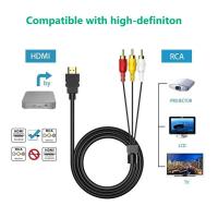 Cable HDMI Compatible con RCA, 1080P, 5 pies/HDMI macho a 3 RCA, adaptador de conector de Audio y vídeo AV para TV HDTV - details 4