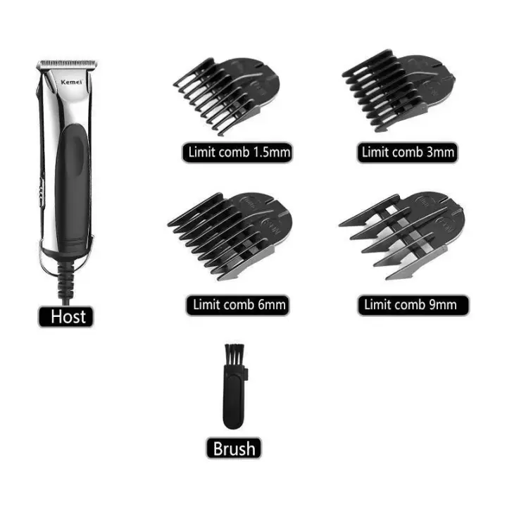 Cortadora de pelo profesional Kemei 850, cortadora de pelo eléctrica con enchufe, Máquina para cortar cabello con cable para hombres y niños, Kit de corte de pelo para el hogar - 1