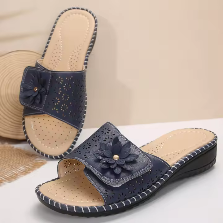 zapatos de zapatilla de tacón de cuña de verano para mujer - 1